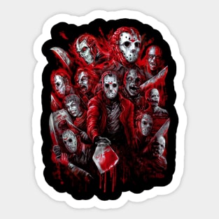 Camp Slasher (The many faces of) – Horror Icon Tribute Sticker